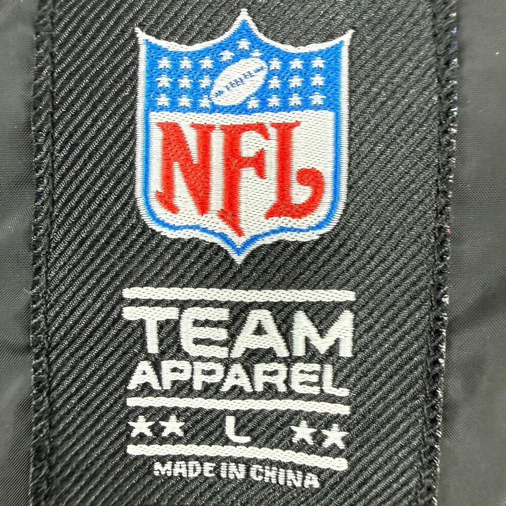 NFL Team Apparel Black Quilted Hooded Puffer Jacket Men’s Large 45" Chest - Picture 6 of 7